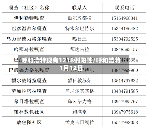 呼和浩特现有1218例阳性/呼和浩特1月12日-第2张图片