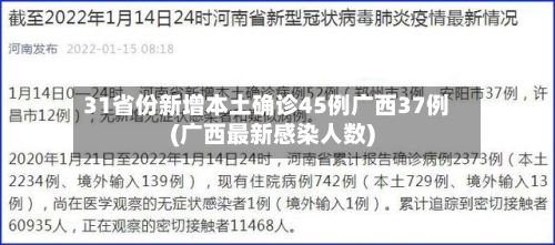 31省份新增本土确诊45例广西37例(广西最新感染人数)-第2张图片