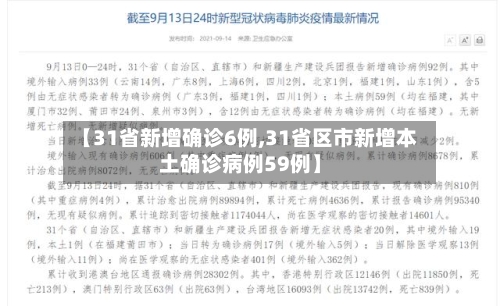 【31省新增确诊6例,31省区市新增本土确诊病例59例】-第2张图片