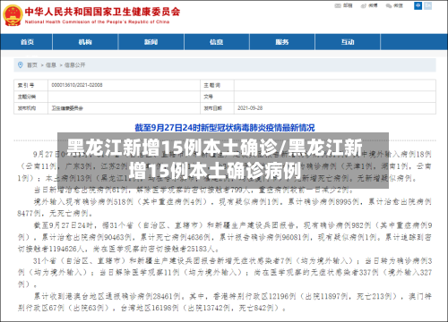 黑龙江新增15例本土确诊/黑龙江新增15例本土确诊病例