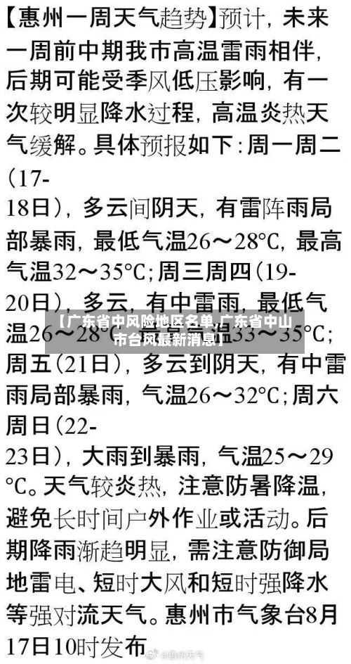 【广东省中风险地区名单,广东省中山市台风最新消息】