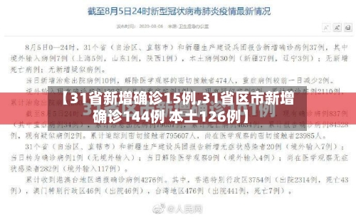 【31省新增确诊15例,31省区市新增确诊144例 本土126例】