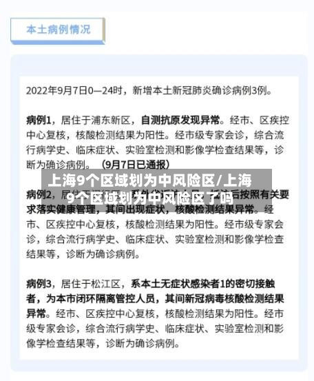 上海9个区域划为中风险区/上海9个区域划为中风险区了吗