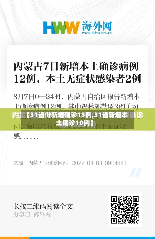【31省份新增确诊15例,31省新增本土确诊10例】-第2张图片