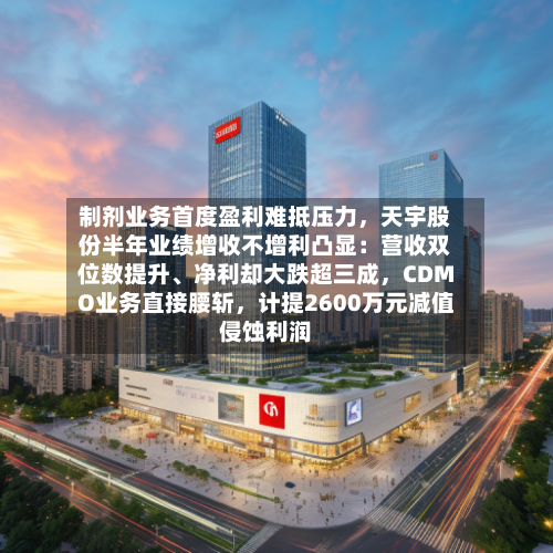 制剂业务首度盈利难抵压力，天宇股份半年业绩增收不增利凸显：营收双位数提升、净利却大跌超三成	，CDMO业务直接腰斩，计提2600万元减值侵蚀利润-第2张图片