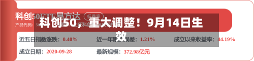 科创50，重大调整！9月14日生效-第2张图片