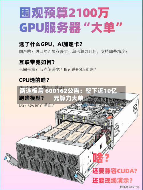 两连板后 600162公告：签下近10亿元算力大单-第2张图片