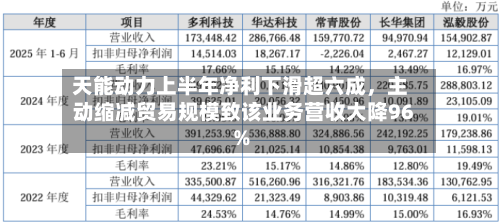 天能动力上半年净利下滑超六成，主动缩减贸易规模致该业务营收大降96%