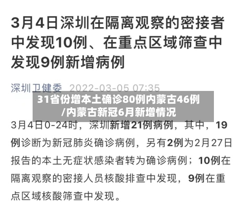 31省份增本土确诊80例内蒙古46例/内蒙古新冠6月新增情况-第2张图片