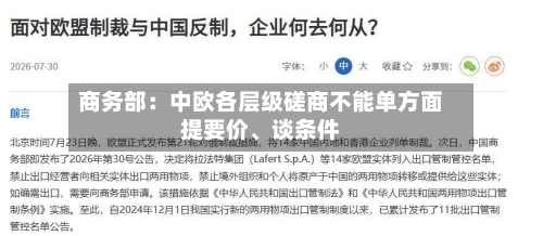 商务部：中欧各层级磋商不能单方面提要价、谈条件-第2张图片