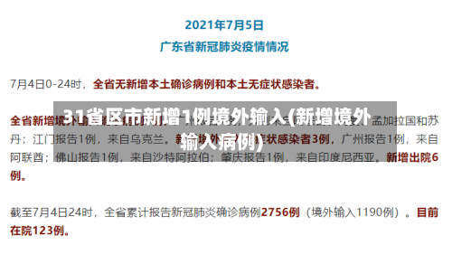 31省区市新增1例境外输入(新增境外输入病例)